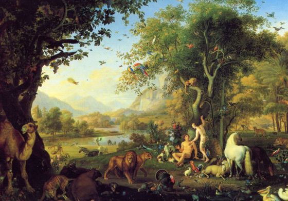 «Адам и Ева в Земном раю». Картина Венчеслао Петера (Wenceslao Peter; 1742, Богемия — 1829, Рим)