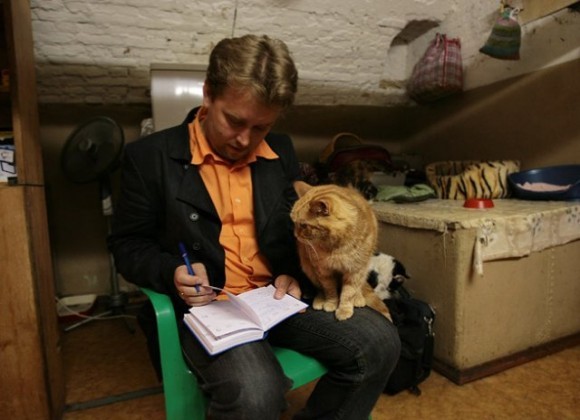 СПБ, Эрмитаж, общения с котом Ренни в процессе подготовки репортажа "Мяу особого назначения"