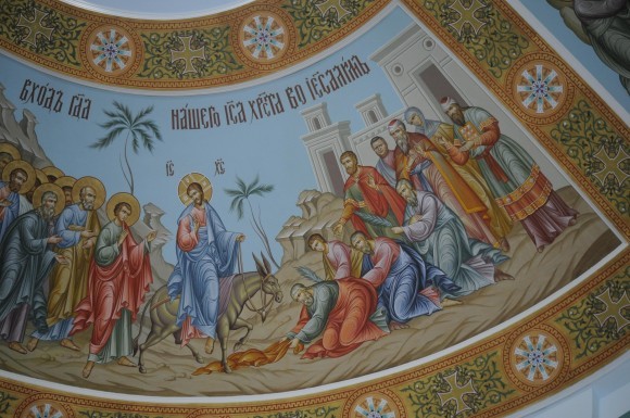 Вход Господень в Иерусалим. Фреска Кулагина