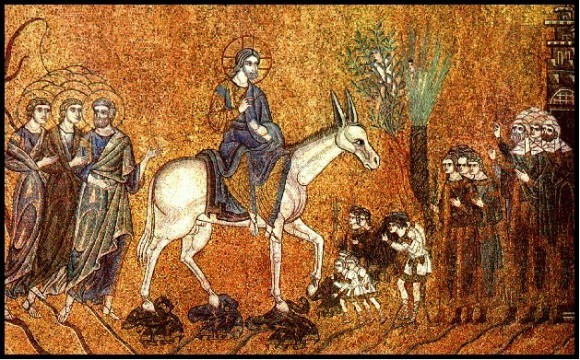 Вход Господень в Иерусалим. Мозаика, 12 век