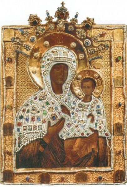 "Смоленская" икона в окладе, 1456