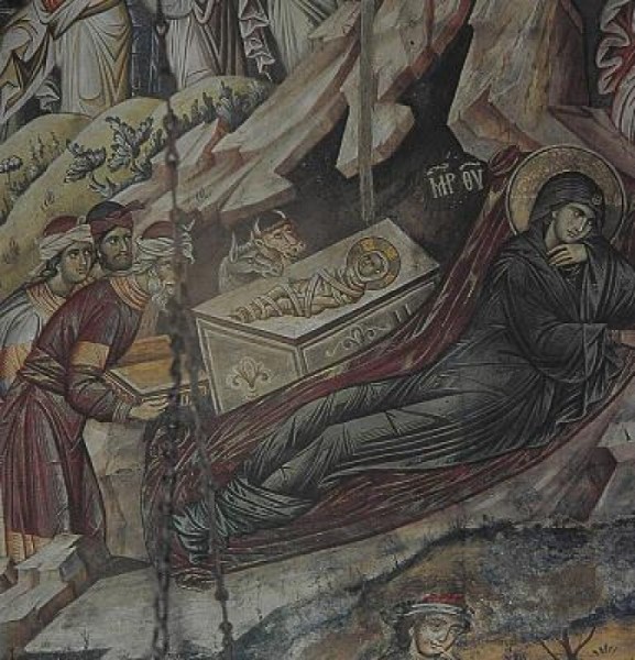 Монастырь Ватопед. Фреска в Кафоликоне обители. 1312 г.