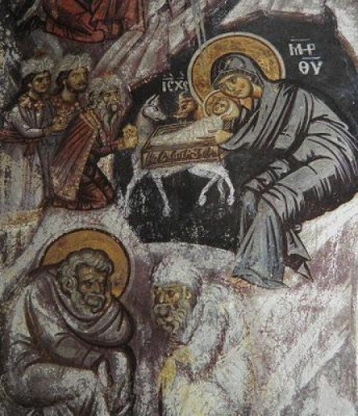 Монастырь Ватопед. Фреска в параклисе святого Димитрия Солунского