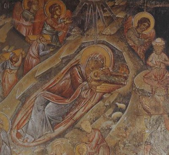 Монастырь Ксенофонт. Фреска в трапезной обители. 1479 г.