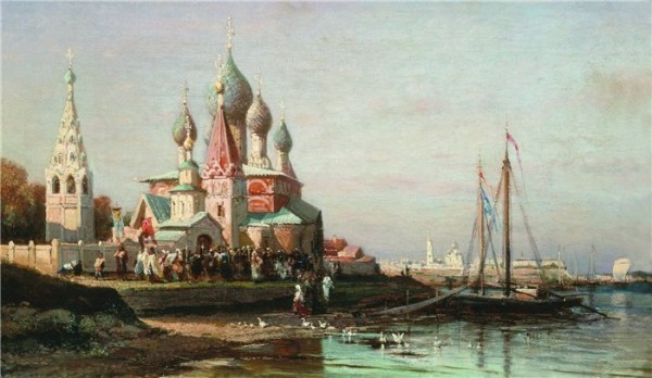 Крестный ход в Ярославле. 1863 год. Алексей Боголюбов