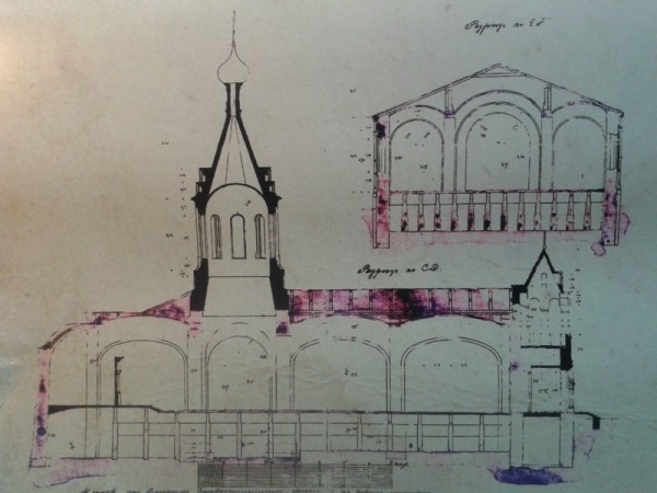 Чертежи строящегося храма. 1903 год