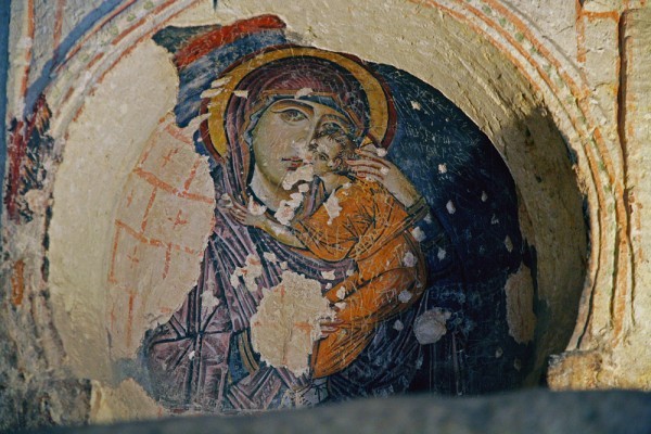 Фреска церкви Токали килисе в Гёреме. X в. Каппадокия, Турция Читаем икону Елеуса