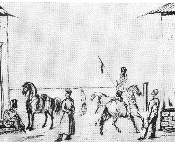 Жизнь юнкеров Школы в 1834 году. Рисунок из Лермонтовской тетради.