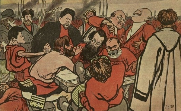 Карикатура «Головин пишет ответ Столыпину»