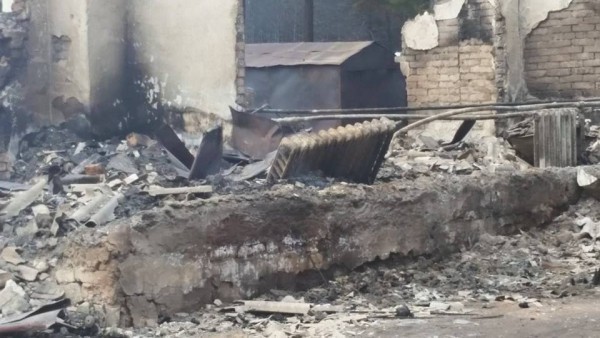 Сгоревший военный городок в Читинском районе. Фото Елены Марковой