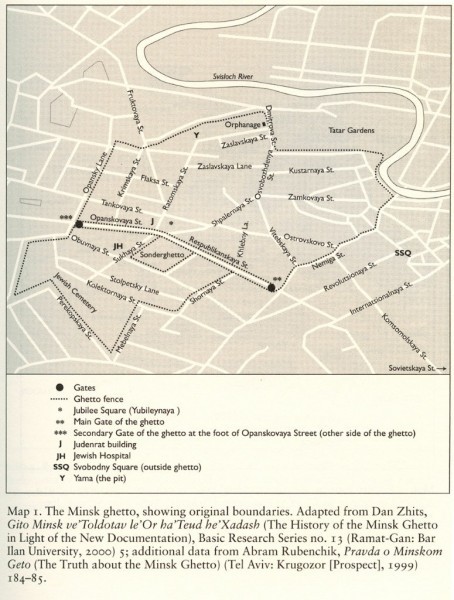 Карта минского гетто