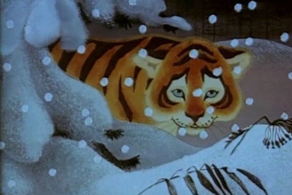 Кадр из мультфильма "Тигрёнок на подсолнухе"