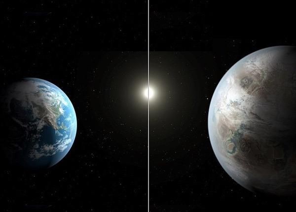 Земля и Kepler-452b. Фото NASA