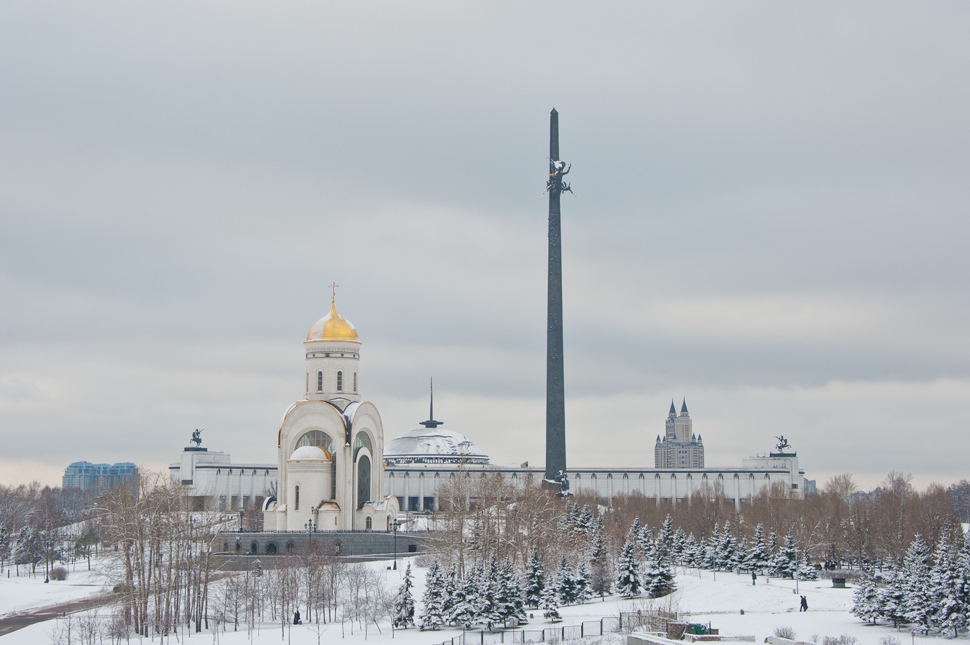 Парк Победы на Поклонной горе зимой
