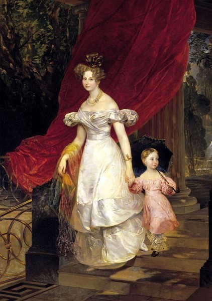 «Портрет Великой княгини Елены Павловны с дочерью Марией». Карл Брюллов. 1830