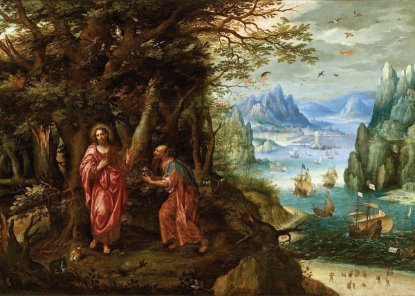 Фрагмент картины «Крещение и искушение Христа» Денис ван Алслоот