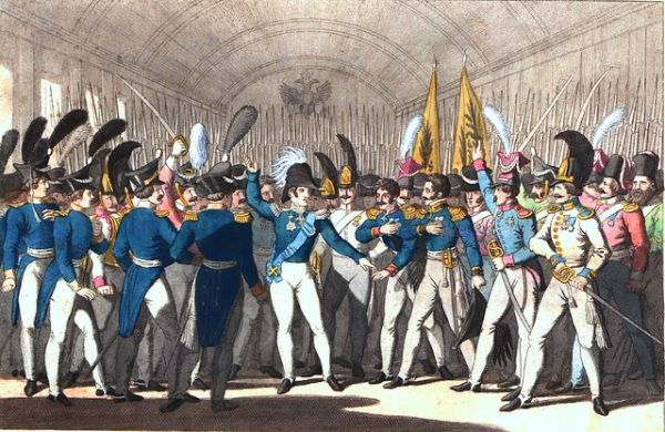 Николай I объявляет своей гвардии о восстании в Польше (1830 год)