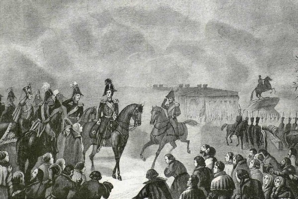 Николай I на Сенатской площади 14 декабря 1825 года