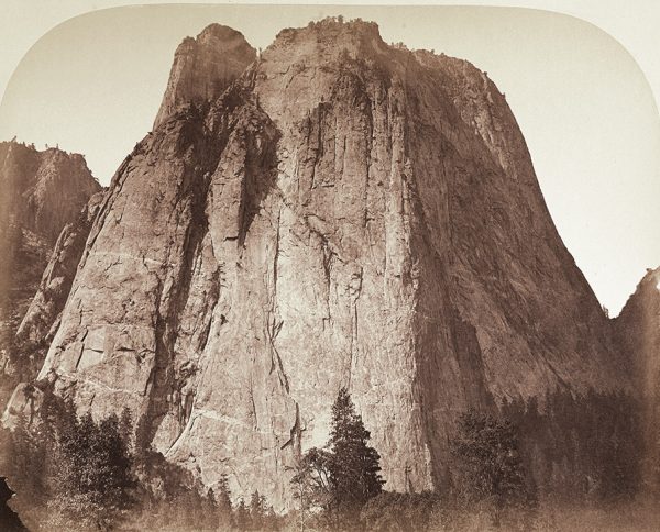 Карлтон Уоткинс. Скала Cathedral Rock, Йосемити. 1861. «Совершенство искусства, сравнимое с работами лучших европейских художников», – Оливер Вендел Холмс, 1862.