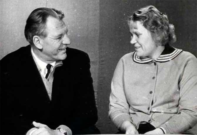 Надежда Богданова дает интервью Серегею Смирнову. 1965 год