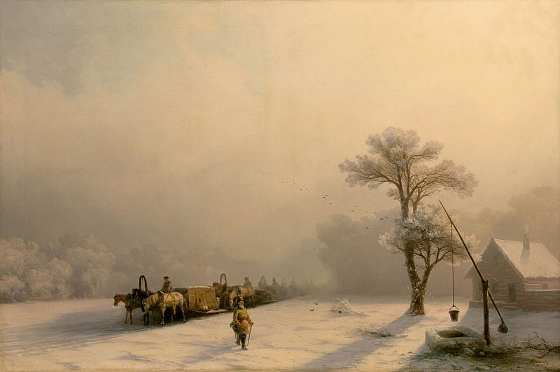 Айвазовский. Зимний обоз в пути (1857)
